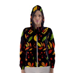 Pumpkin Fall Autumn Pattern Women s Hooded Windbreaker by Wegoenart