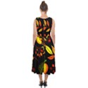 Pumpkin Fall Autumn Pattern Midi Tie-Back Chiffon Dress View2