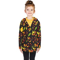 Pumpkin Fall Autumn Pattern Kids  Double Breasted Button Coat by Wegoenart