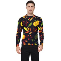 Pumpkin Fall Autumn Pattern Men s Long Sleeve Rash Guard by Wegoenart