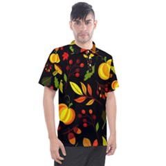 Pumpkin Fall Autumn Pattern Men s Polo Tee by Wegoenart