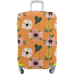 Flower White Pattern Floral Luggage Cover (large) by Wegoenart