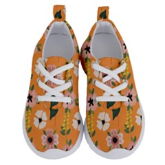 Flower White Pattern Floral Running Shoes