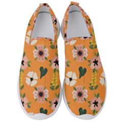 Flower White Pattern Floral Men s Slip On Sneakers by Wegoenart