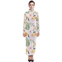 Flower White Pattern Floral Nature Turtleneck Maxi Dress View1