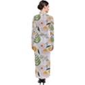 Flower White Pattern Floral Nature Turtleneck Maxi Dress View2