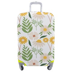 Flower White Pattern Floral Nature Luggage Cover (medium) by Wegoenart