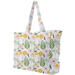 Flower White Pattern Floral Nature Simple Shoulder Bag by Wegoenart