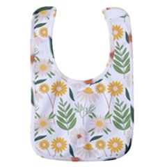 Flower White Pattern Floral Nature Baby Bib by Wegoenart