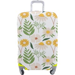 Flower White Pattern Floral Nature Luggage Cover (large) by Wegoenart