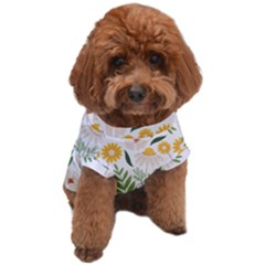 Flower White Pattern Floral Nature Dog T-shirt by Wegoenart