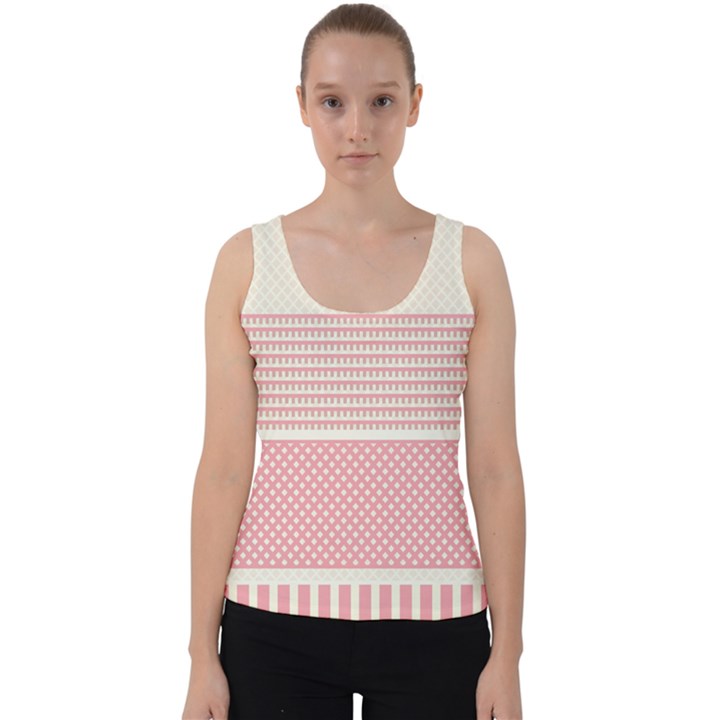 Background Pink Beige Decorative Velvet Tank Top