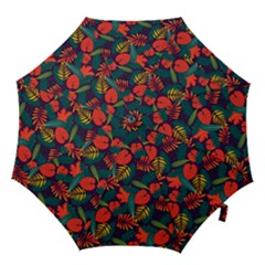 Leaves Pattern Wallpaper Seamless Hook Handle Umbrellas (medium) by Wegoenart