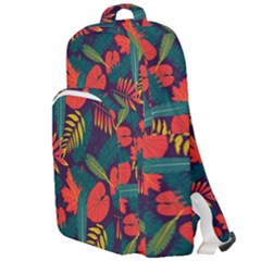 Leaves Pattern Wallpaper Seamless Double Compartment Backpack by Wegoenart