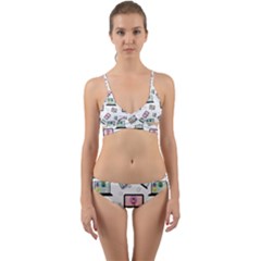 Computer Technology Communication Wrap Around Bikini Set by Wegoenart