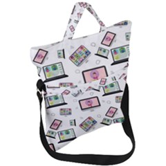 Computer Technology Communication Fold Over Handle Tote Bag by Wegoenart