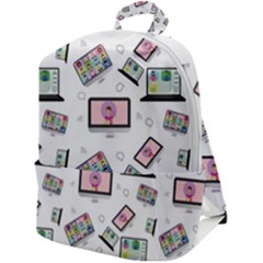 Computer Technology Communication Zip Up Backpack by Wegoenart