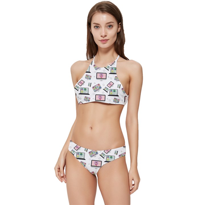 Computer Technology Communication Banded Triangle Bikini Set