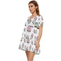 Computer Technology Communication Tiered Short Sleeve Babydoll Dress View3