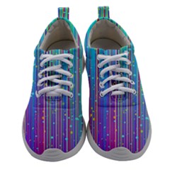 Blue Magenta Speckles Line Athletic Shoes by Wegoenart