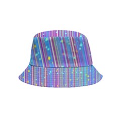 Blue Magenta Speckles Line Inside Out Bucket Hat (kids) by Wegoenart