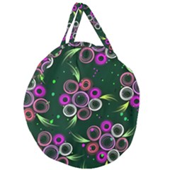 Floral Pattern Non Seamless Flower Giant Round Zipper Tote by Wegoenart