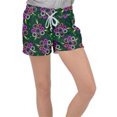 Floral Pattern Non Seamless Flower Velour Lounge Shorts by Wegoenart