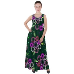 Floral Pattern Non Seamless Flower Empire Waist Velour Maxi Dress by Wegoenart