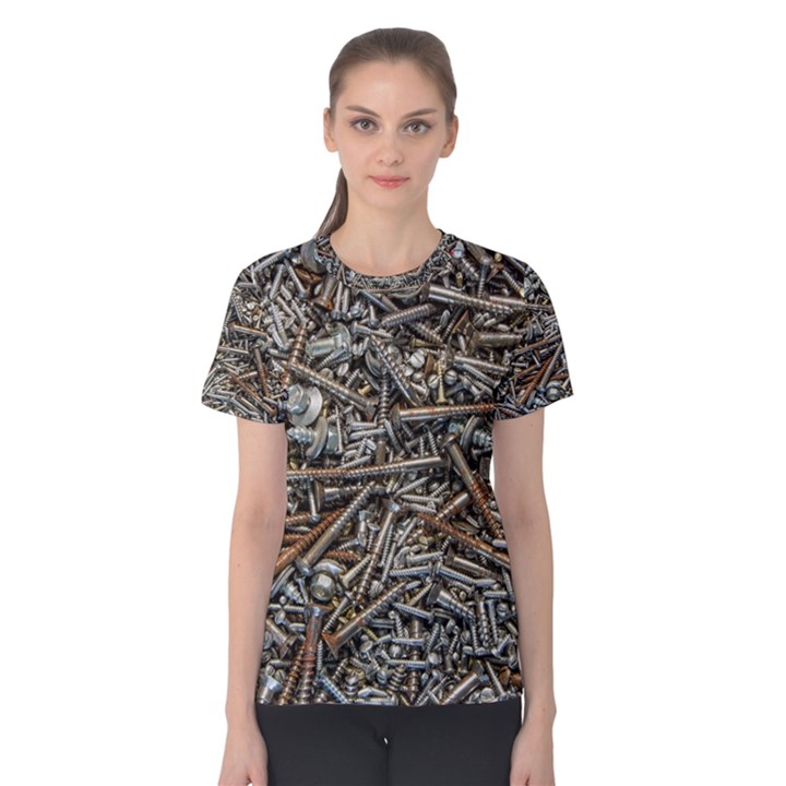 Screws Scrap Metal Rusted Screw Art Women s Cotton Tee