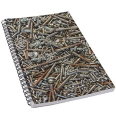 Screws Scrap Metal Rusted Screw Art 5 5  X 8 5  Notebook by Wegoenart