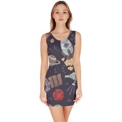 Hand-drawn-pattern-space-elements-collection Bodycon Dress