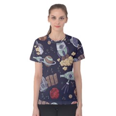 Hand-drawn-pattern-space-elements-collection Women s Cotton Tee