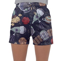 Hand-drawn-pattern-space-elements-collection Sleepwear Shorts