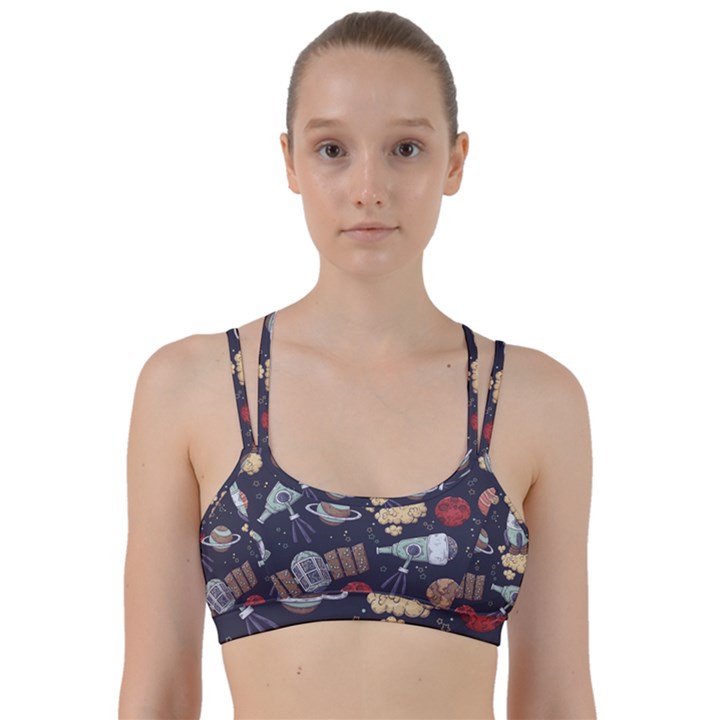 Hand-drawn-pattern-space-elements-collection Line Them Up Sports Bra