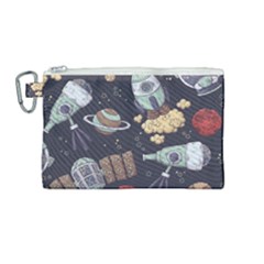 Hand-drawn-pattern-space-elements-collection Canvas Cosmetic Bag (medium) by Jancukart