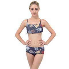 Hand-drawn-pattern-space-elements-collection Layered Top Bikini Set