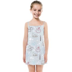 Winter Pattern Background Element Kids  Summer Sun Dress by Ravend