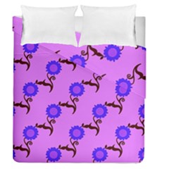 Illustration Flower Floral Design Pattern Duvet Cover Double Side (queen Size) by Ravend