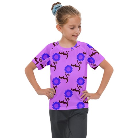 Illustration Flower Floral Design Pattern Kids  Mesh Piece Tee by Ravend