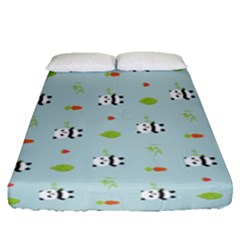 Background Pattern Panda Bamboo Fitted Sheet (queen Size) by Ravend