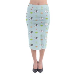 Background Pattern Panda Bamboo Midi Pencil Skirt by Ravend