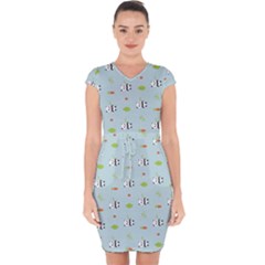 Background Pattern Panda Bamboo Capsleeve Drawstring Dress  by Ravend