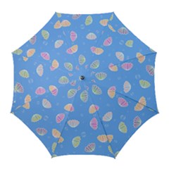 Seashell Clam Pattern Art Design Golf Umbrellas by Ravend