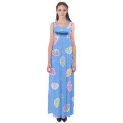 Seashell Clam Pattern Art Design Empire Waist Maxi Dress by Ravend