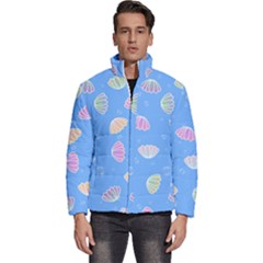 Seashell Clam Pattern Art Design Men s Puffer Bubble Jacket Coat by Ravend