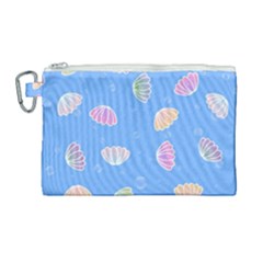 Seashell Clam Pattern Art Design Canvas Cosmetic Bag (large) by Ravend