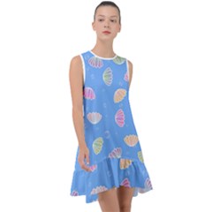 Seashell Clam Pattern Art Design Frill Swing Dress by Ravend