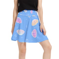 Seashell Clam Pattern Art Design Waistband Skirt by Ravend