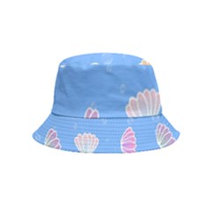 Seashell Clam Pattern Art Design Inside Out Bucket Hat (kids) by Ravend