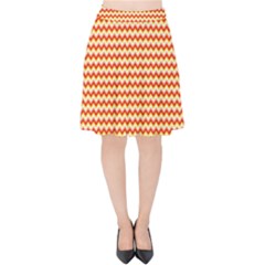 Pattern Zig Zag Stripe Geometric Velvet High Waist Skirt by Ravend